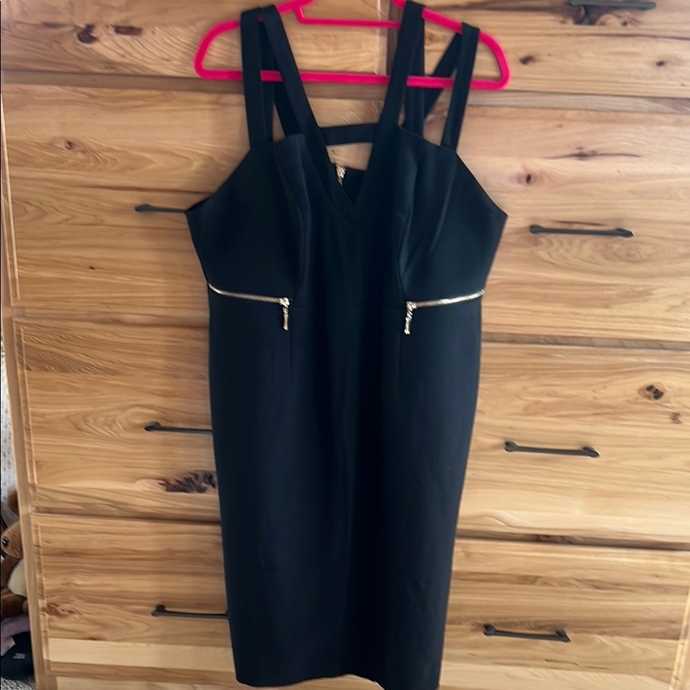 Elegant Black Dress with silver Accents